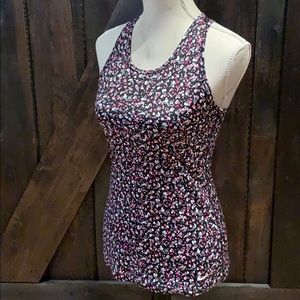 Nike Black and Pink Patterned Tank Top
